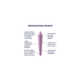 Vibromasseur connecté lilas USB Ultra Power Bullet 8 Satisfyer 